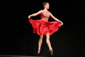 Cassandra Karras Red Dress On Stage